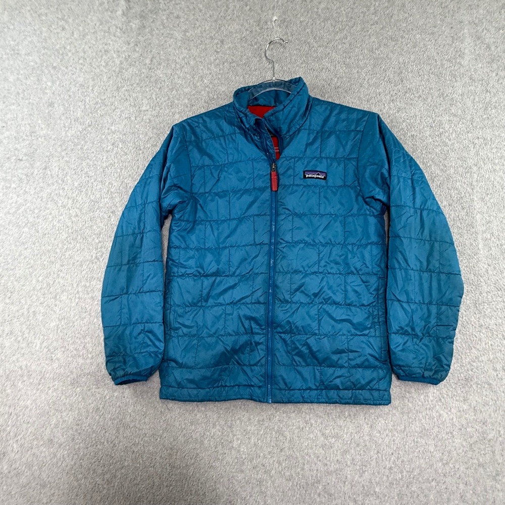 Patagonia Nano Puff Jacket Kids Boys 10 Blue Quilted Primaloft Insulated 68001